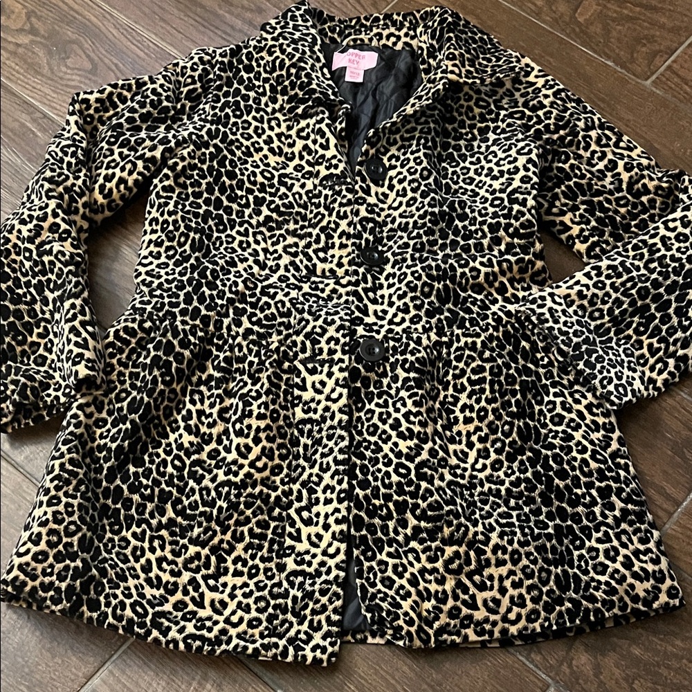 Girls Leopard Print Coat